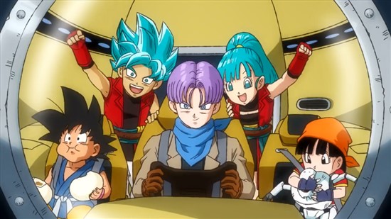 Goku, Trunks, Pan, Giru, Beat and Note