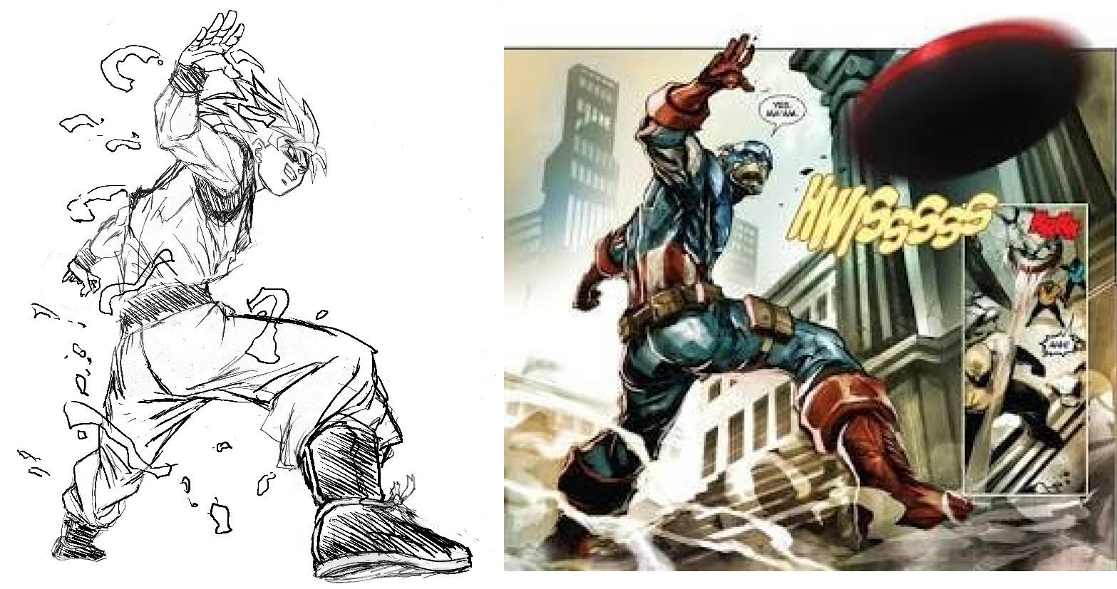 Goku and Captain America