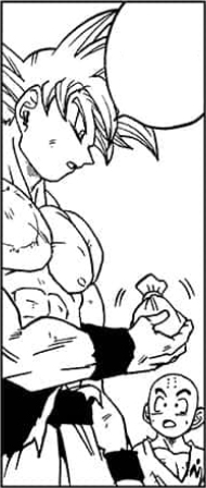Goku and Krilin senzu beans