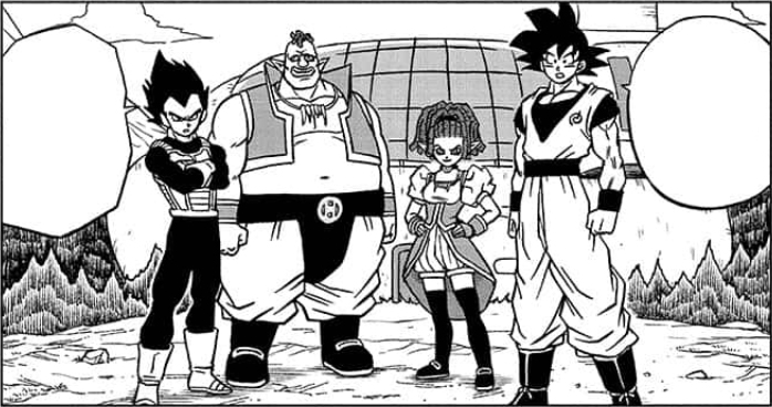 Vegeta, Oil, Macki y Goku