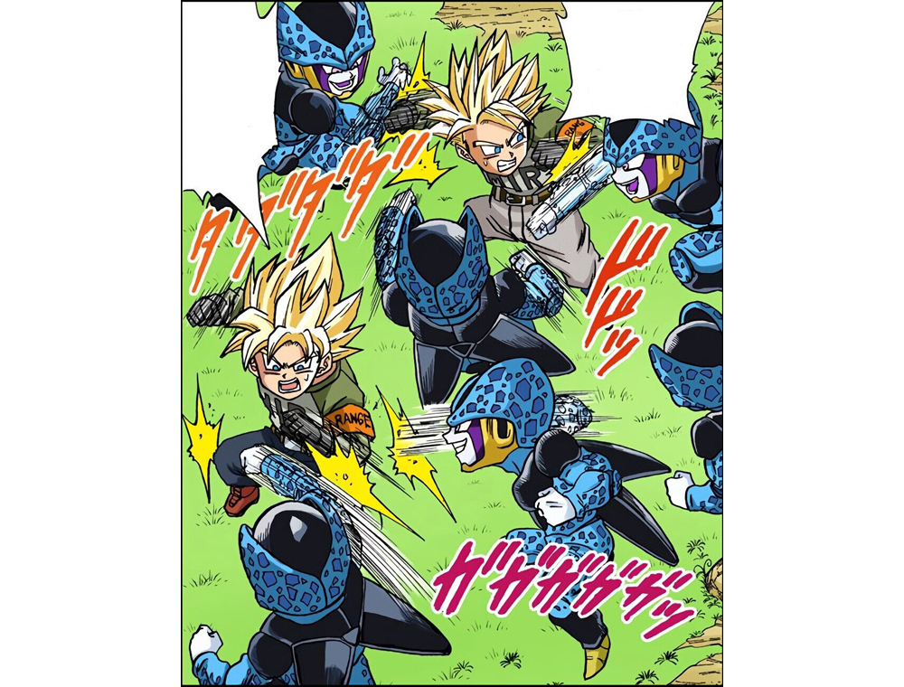 Goten y Trunks contra Cell Junior