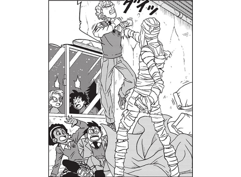 Zombie momia agarra a compas