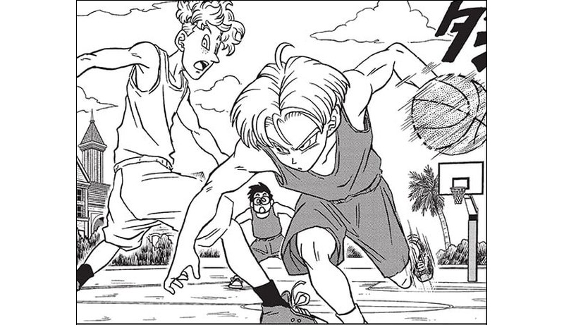 Trunks, Kompas y Scale jugando a baloncesto