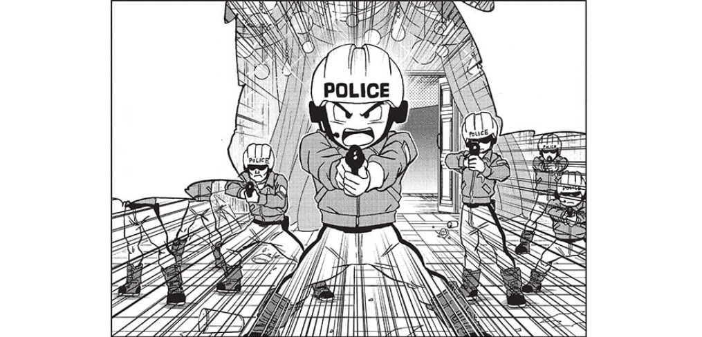 Krilin con sus compañeros policías