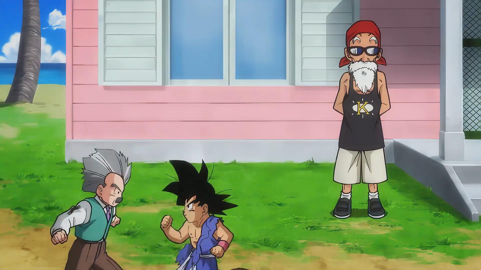 Krilin, Goku y Roshi